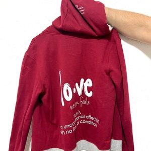 Peace Love World Love Never Fails Sweater with Hoodie